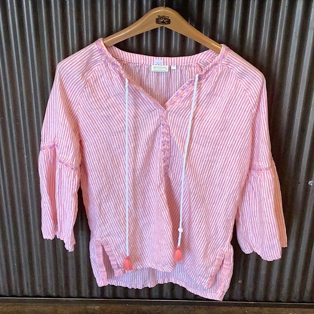 Striped linen blouse